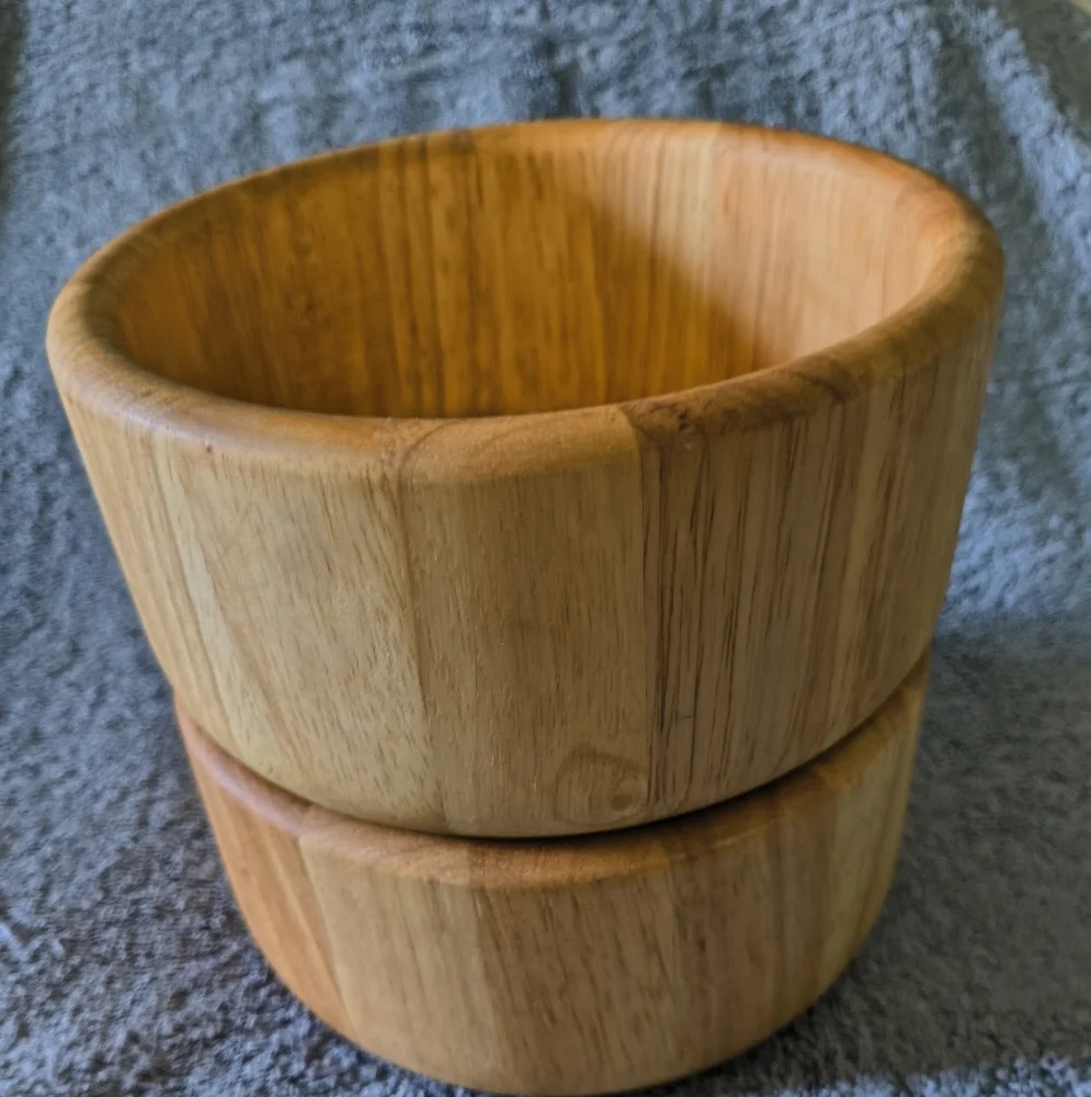 Dansk International Designs Set of 2 Wood Bowls Minimalist Salad All Occasions